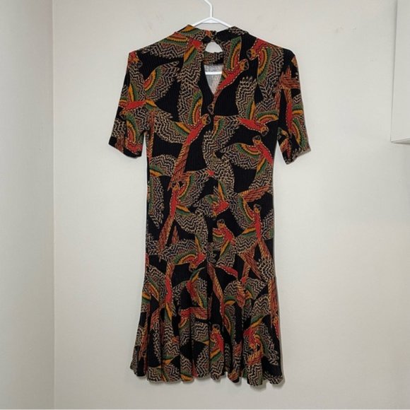 Farm Rio Ancestral Rib Ruffle Mini Dress size L - Picture 6 of 10